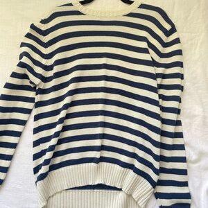 Brandy Melville oversized navy and white striped sweater